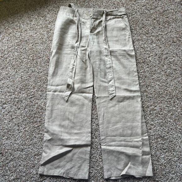 Banana Republic Pants - Banana Republic Linen Wide Leg Pants 2 Lt Beige Coastal Grandmother Minimalist